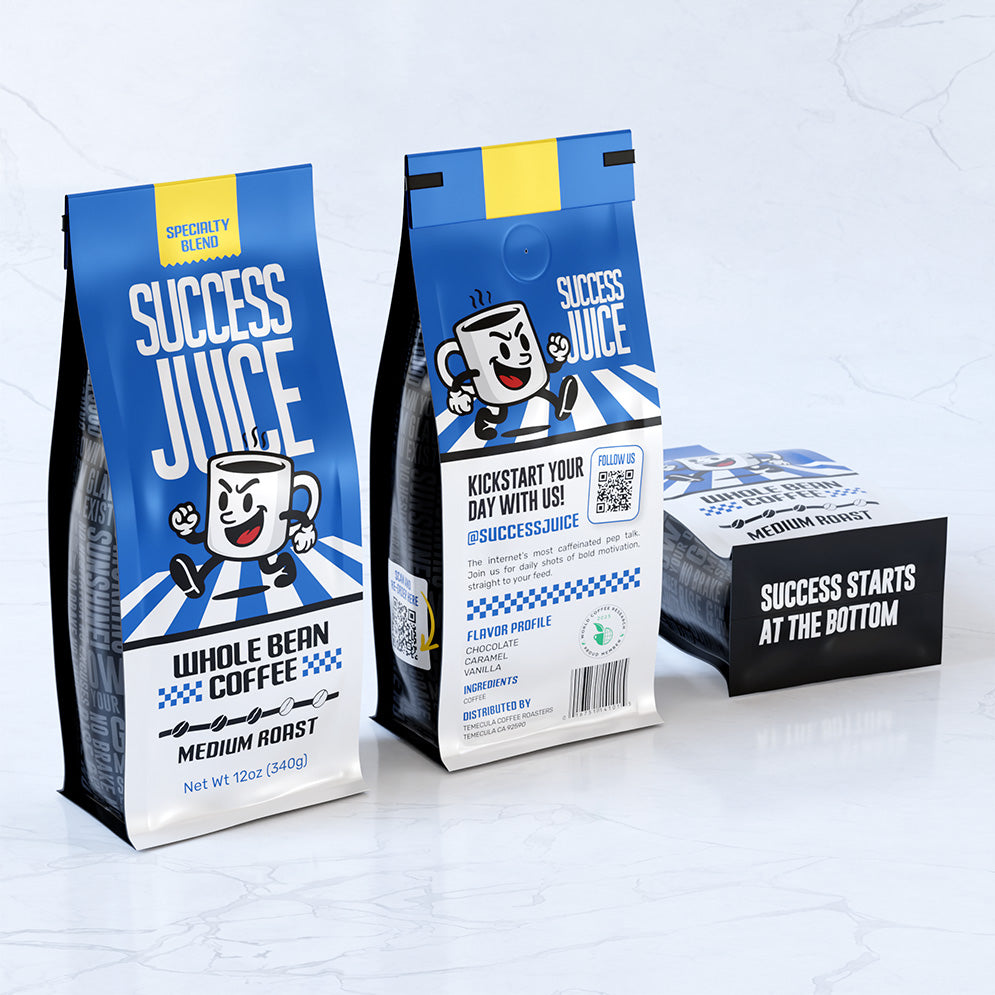 success juice whole bean coffee packages